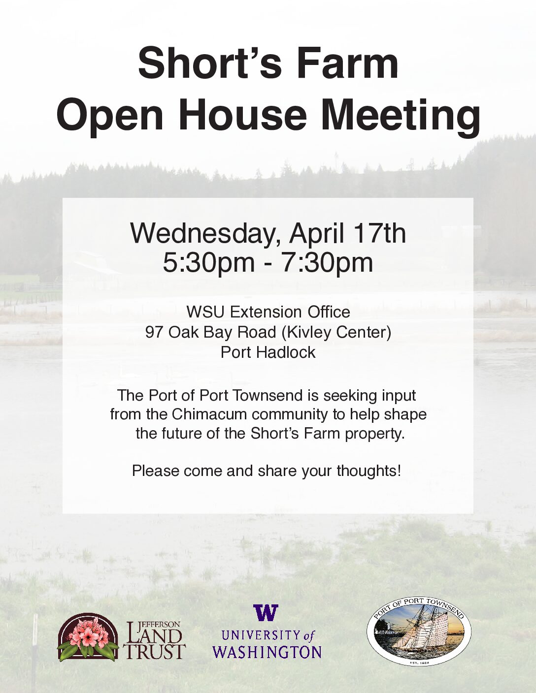 Short’s Farm Open House Meeting April 17